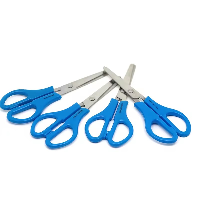 Blue straight emergency wing office scissors